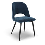Chaise d'appoint Victor Velvet, pieds noirs (lot de 2)