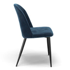 Chaise d'appoint Victor Velvet, pieds noirs (lot de 2)