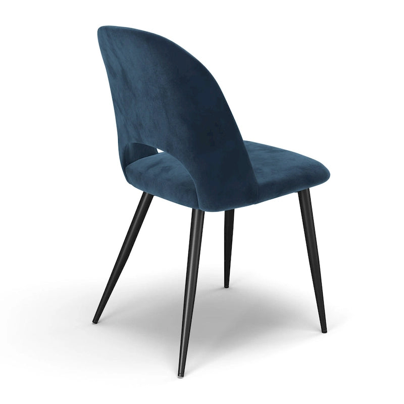 Chaise d'appoint Victor Velvet, pieds noirs (lot de 2)
