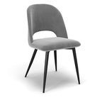 Chaise d'appoint Victor Velvet, pieds noirs (lot de 2)