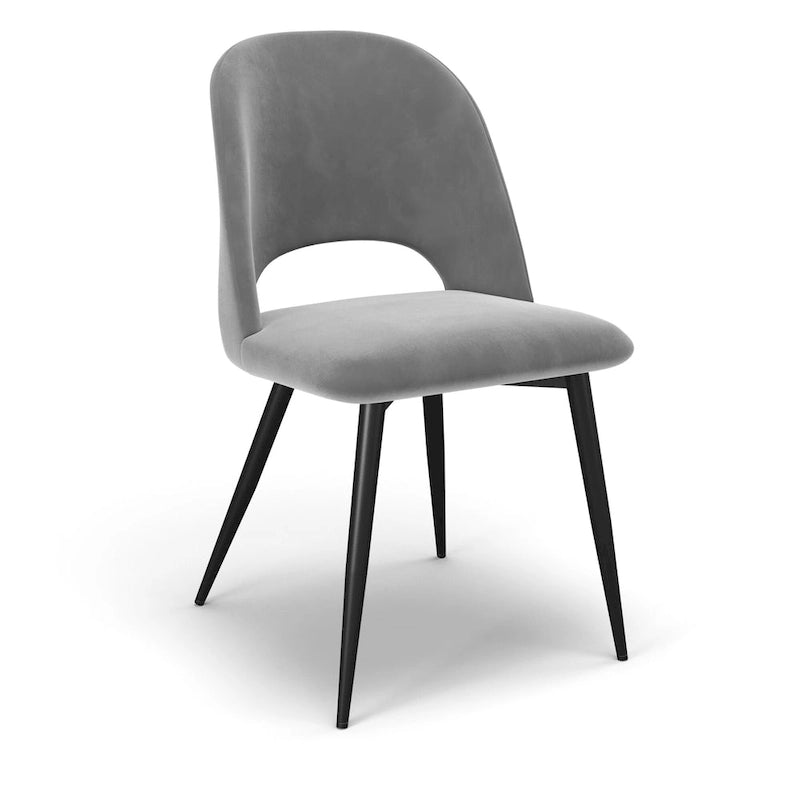 Chaise d'appoint Victor Velvet, pieds noirs (lot de 2)