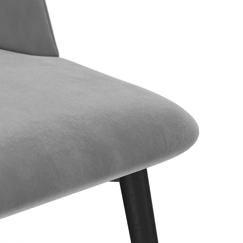 Chaise d'appoint Victor Velvet, pieds noirs (lot de 2)