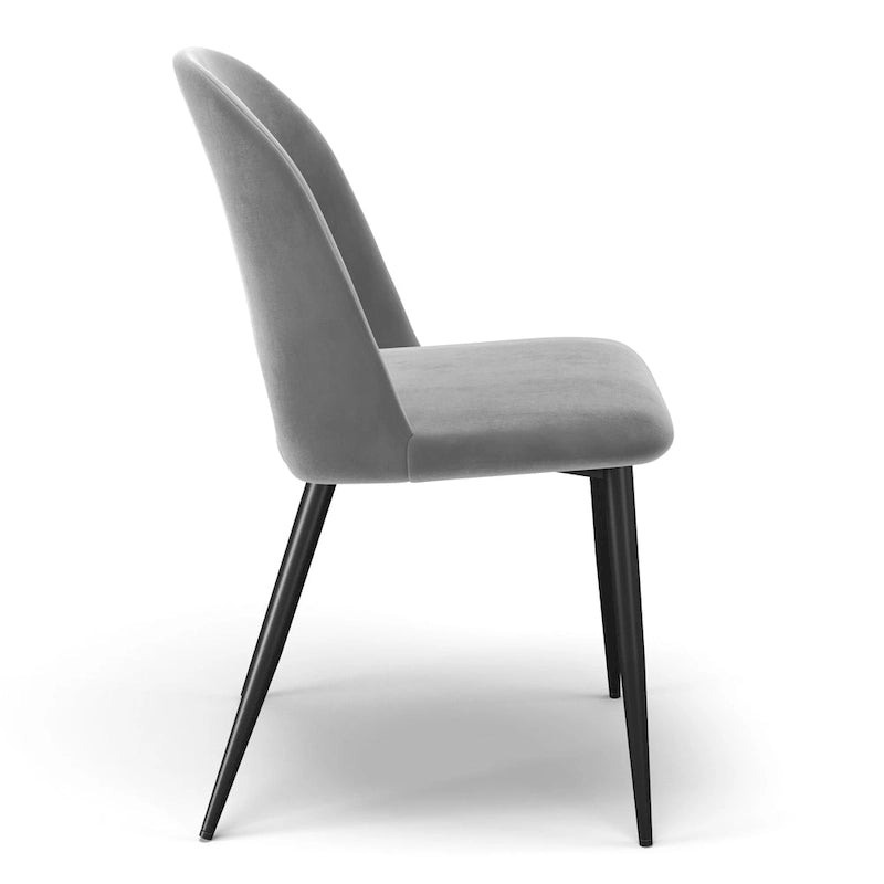 Chaise d'appoint Victor Velvet, pieds noirs (lot de 2)