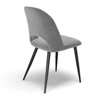 Chaise d'appoint Victor Velvet, pieds noirs (lot de 2)