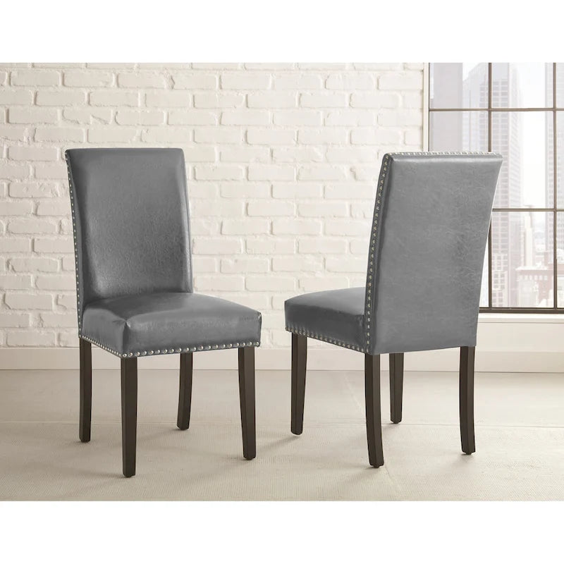 Chaises de salle à manger Slivnitsa en similicuir avec clous décoratifs, de Steve Silver (Lot de 2)