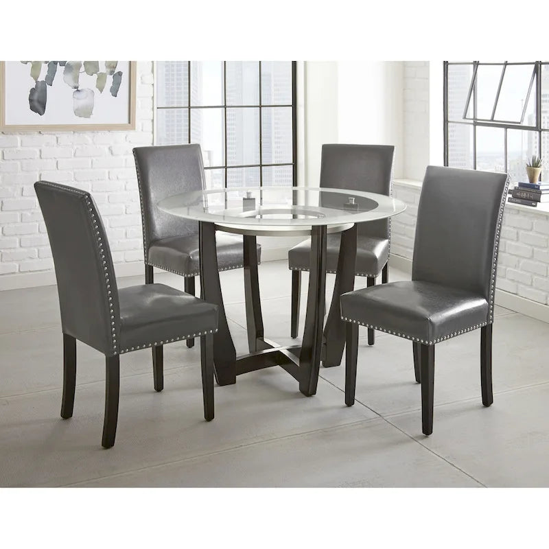 Chaises de salle à manger Slivnitsa en similicuir avec clous décoratifs, de Steve Silver (Lot de 2)