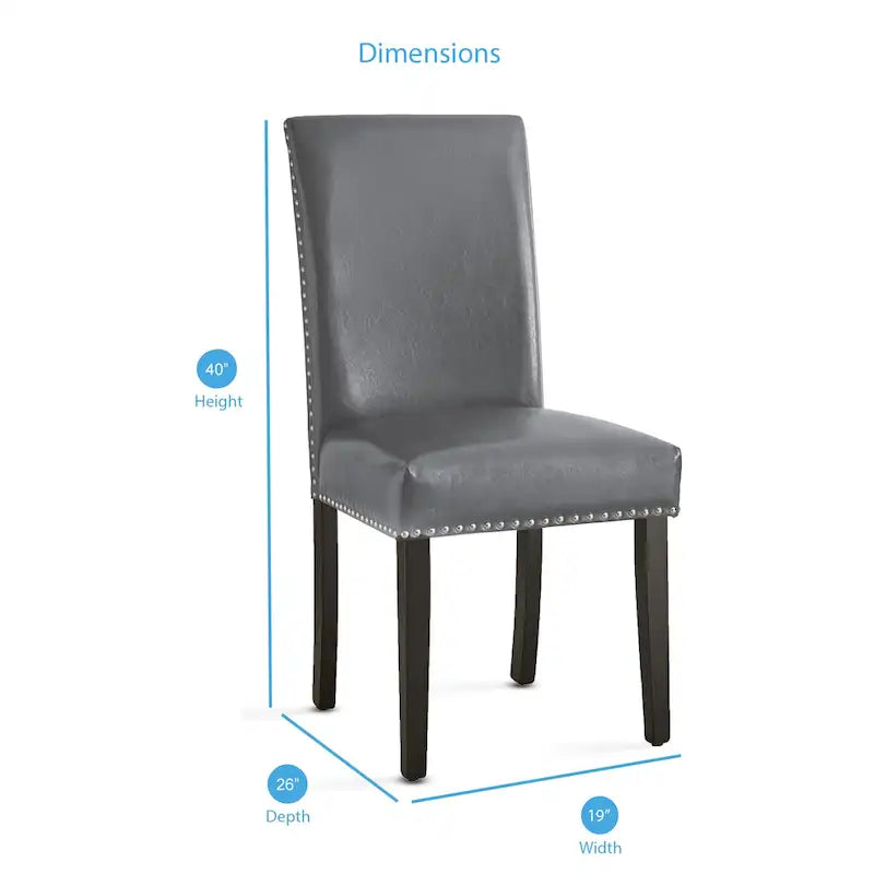Chaises de salle à manger Slivnitsa en similicuir avec clous décoratifs, de Steve Silver (Lot de 2)