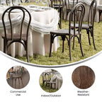 Flash Furniture HERCULES Lot de 2 Chaises de Style Thonet en Résine Aspect Bois, Commerciales, Intérieur/Extérieur
