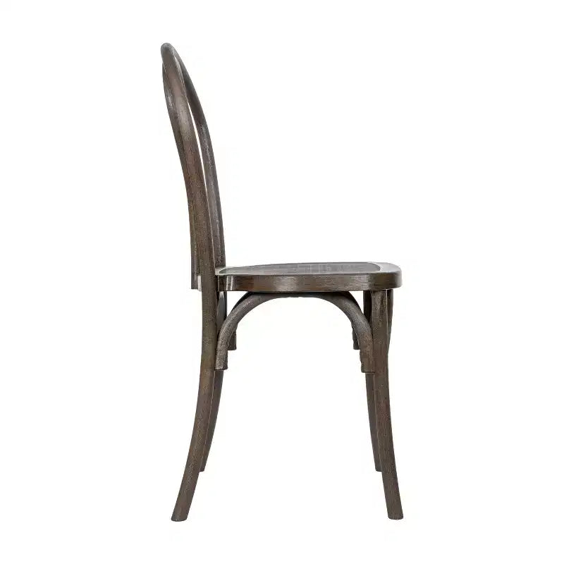 Flash Furniture HERCULES Lot de 2 Chaises de Style Thonet en Résine Aspect Bois, Commerciales, Intérieur/Extérieur