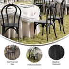 Flash Furniture HERCULES Lot de 2 Chaises de Style Thonet en Résine Aspect Bois, Commerciales, Intérieur/Extérieur