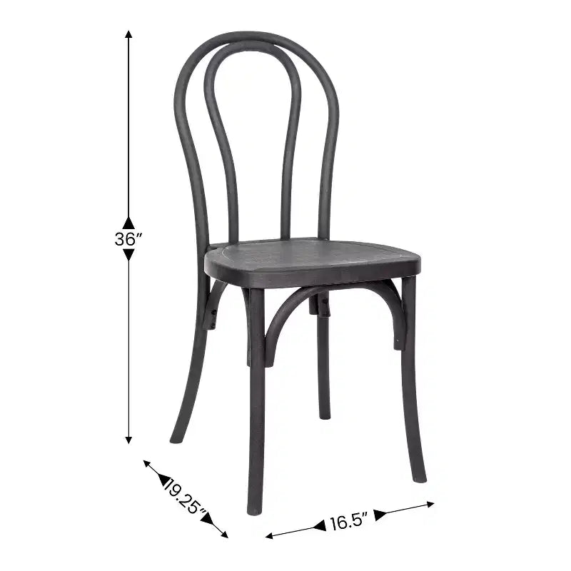 Flash Furniture HERCULES Lot de 2 Chaises de Style Thonet en Résine Aspect Bois, Commerciales, Intérieur/Extérieur