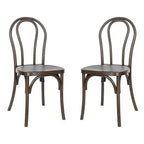 Flash Furniture HERCULES Lot de 2 Chaises de Style Thonet en Résine Aspect Bois, Commerciales, Intérieur/Extérieur