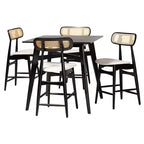 Ensemble de pub 5 pièces Tarana en bois de style moderne du milieu du siècle Baxton Studio