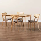 Ensemble de salle à manger 5 pièces en bois de style moderne du milieu du siècle Baxton Studio Dannell