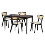 Ensemble de salle à manger 5 pièces en bois de style moderne du milieu du siècle Baxton Studio Dannell