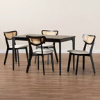 Ensemble de salle à manger 5 pièces en bois de style moderne du milieu du siècle Baxton Studio Dannell