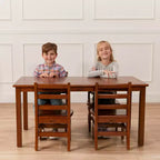 Table rectangulaire ECR4Kids en bois dur de 60 cm x 120 cm avec pieds de 55 cm, mobilier pour enfants