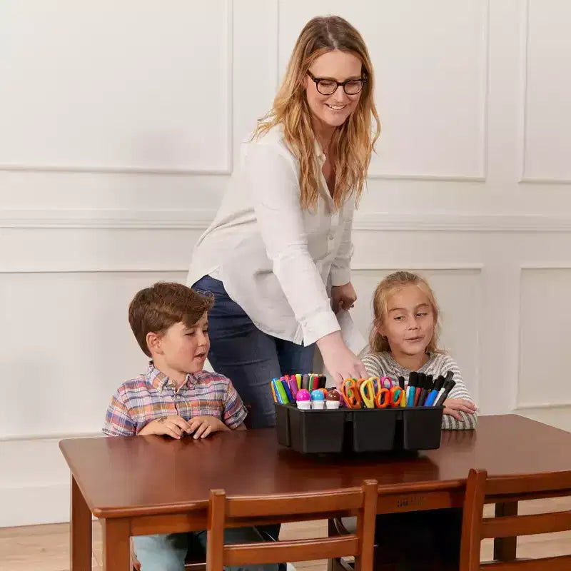 Table rectangulaire ECR4Kids en bois dur de 60 cm x 120 cm avec pieds de 55 cm, mobilier pour enfants