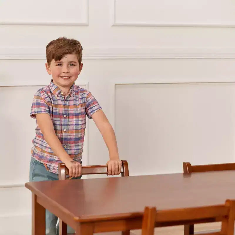 Table rectangulaire ECR4Kids en bois dur de 60 cm x 120 cm avec pieds de 55 cm, mobilier pour enfants