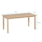 Table rectangulaire ECR4Kids en bois dur de 60 cm x 120 cm avec pieds de 55 cm, mobilier pour enfants