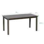 Table rectangulaire ECR4Kids en bois dur de 60 cm x 120 cm avec pieds de 55 cm, mobilier pour enfants