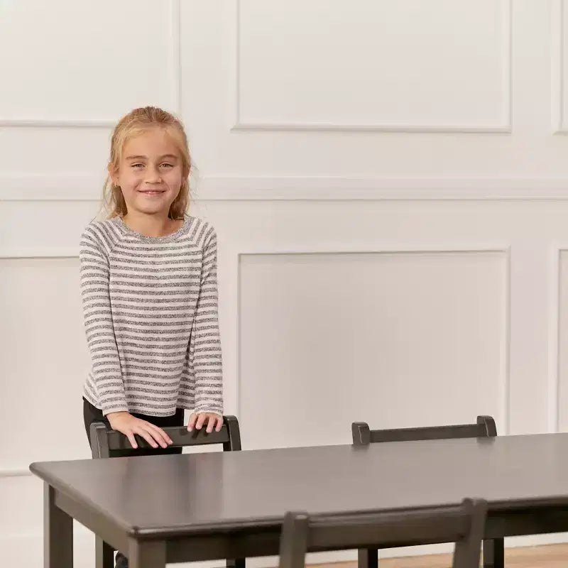 Table rectangulaire ECR4Kids en bois dur de 60 cm x 120 cm avec pieds de 55 cm, mobilier pour enfants
