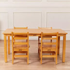 Table rectangulaire ECR4Kids en bois dur de 60 cm x 120 cm avec pieds de 55 cm, mobilier pour enfants