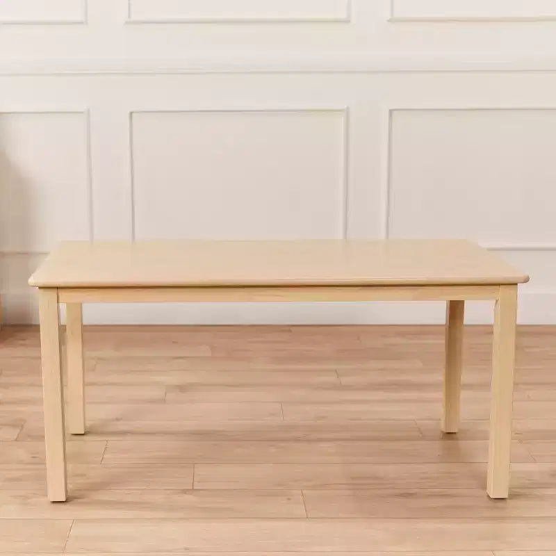 Table rectangulaire ECR4Kids en bois dur de 60 cm x 120 cm avec pieds de 55 cm, mobilier pour enfants