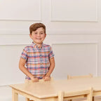 Table rectangulaire ECR4Kids en bois dur de 60 cm x 120 cm avec pieds de 55 cm, mobilier pour enfants