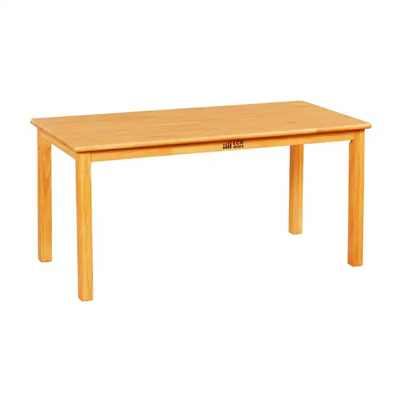 Table rectangulaire ECR4Kids en bois dur de 60 cm x 120 cm avec pieds de 55 cm, mobilier pour enfants