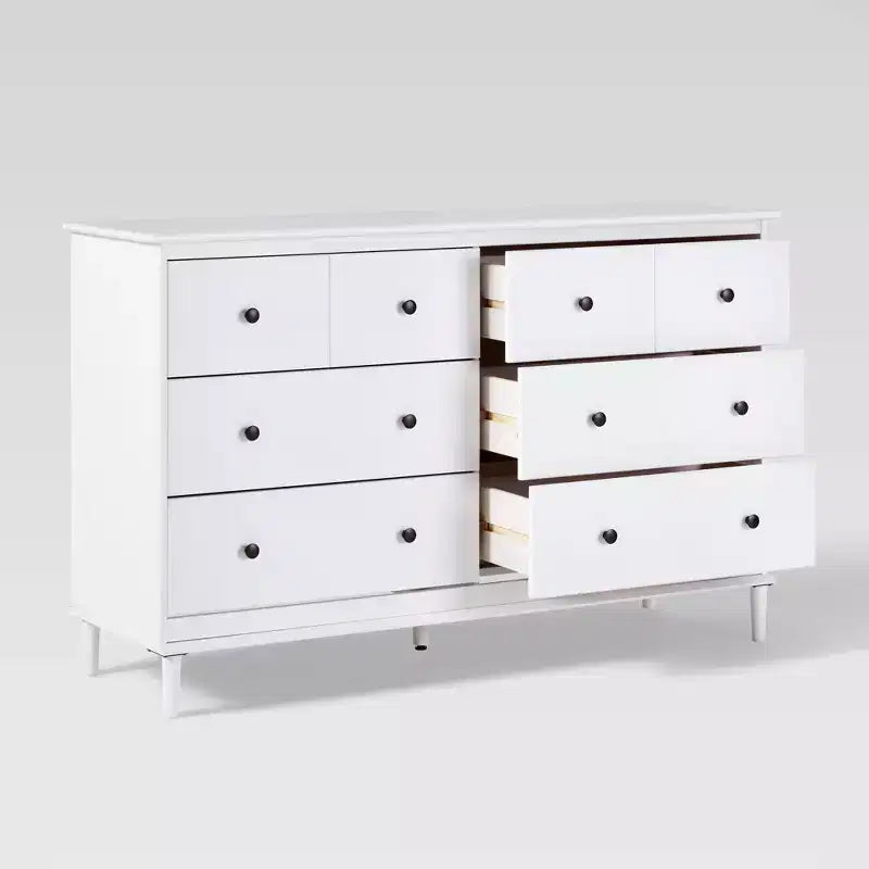 Commode Saracina Home Stiva classique moderne du milieu du siècle à 6 tiroirs horizontaux