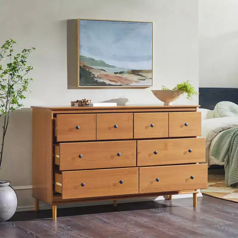 Commode Saracina Home Stiva classique moderne du milieu du siècle à 6 tiroirs horizontaux