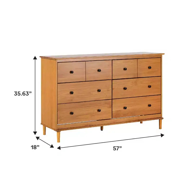 Commode Saracina Home Stiva classique moderne du milieu du siècle à 6 tiroirs horizontaux