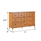 Commode Saracina Home Stiva classique moderne du milieu du siècle à 6 tiroirs horizontaux