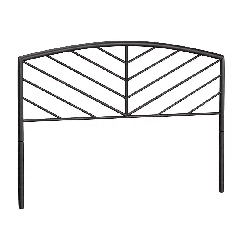 Tête de lit en métal Hillsdale Furniture Essex avec motif de fuseau à chevrons Bronze Gris