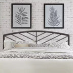 Tête de lit en métal Hillsdale Furniture Essex avec motif de fuseau à chevrons Bronze Gris