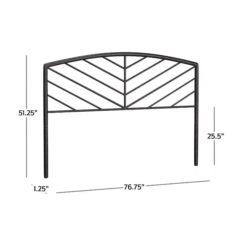 Tête de lit en métal Hillsdale Furniture Essex avec motif de fuseau à chevrons Bronze Gris