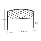 Tête de lit en métal Hillsdale Furniture Essex avec motif de fuseau à chevrons Bronze Gris
