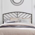 Tête de lit en métal Hillsdale Furniture Essex avec motif de fuseau à chevrons Bronze Gris