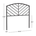 Tête de lit en métal Hillsdale Furniture Essex avec motif de fuseau à chevrons Bronze Gris
