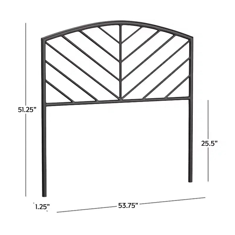Tête de lit en métal Hillsdale Furniture Essex avec motif de fuseau à chevrons Bronze Gris
