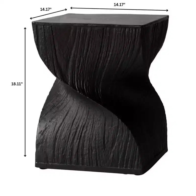 Table d'appoint carrée LeisureMod Onyx Series Table d'appoint moderne en fibre de pierre, table d'appoint entièrement assemblée pour salon, chambre, bureau, décoration d'entrée