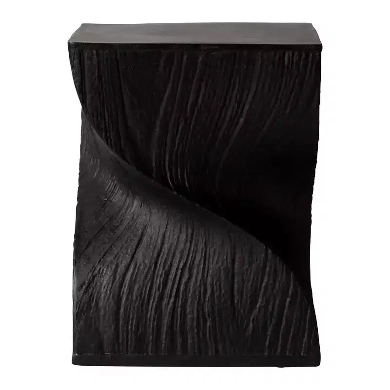 Table d'appoint carrée LeisureMod Onyx Series Table d'appoint moderne en fibre de pierre, table d'appoint entièrement assemblée pour salon, chambre, bureau, décoration d'entrée