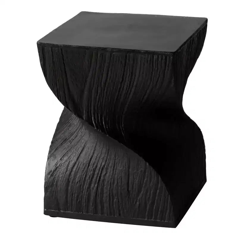 Table d'appoint carrée LeisureMod Onyx Series Table d'appoint moderne en fibre de pierre, table d'appoint entièrement assemblée pour salon, chambre, bureau, décoration d'entrée