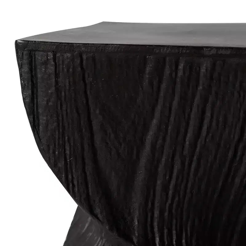 Table d'appoint carrée LeisureMod Onyx Series Table d'appoint moderne en fibre de pierre, table d'appoint entièrement assemblée pour salon, chambre, bureau, décoration d'entrée
