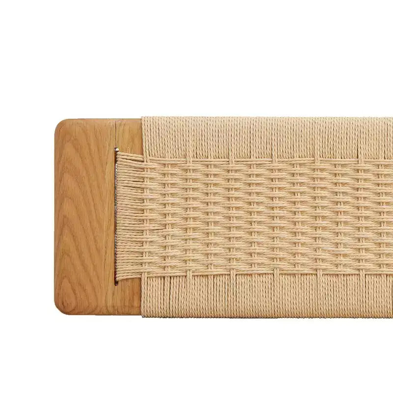 Banc Tressé, Banc de Salle à Manger en Chêne Massif avec Design Rustique Tressé à la Main, Long Banc Banc de Cuisine pour Salle à Manger Chambre Entrée Salle de Bain