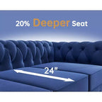 Canapé 3 places en lin Chesterfield 6 places, ensemble canapé et fauteuil, canapé capitonné pour salon - Morden Fort