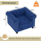 Canapé 3 places en lin Chesterfield 6 places, ensemble canapé et fauteuil, canapé capitonné pour salon - Morden Fort