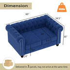 Canapé 3 places en lin Chesterfield 6 places, ensemble canapé et fauteuil, canapé capitonné pour salon - Morden Fort