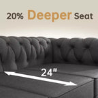 Canapé 3 places en lin Chesterfield 6 places, ensemble canapé et fauteuil, canapé capitonné pour salon - Morden Fort